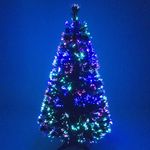 4ft Green Artificial Fibre Optic Christmas Xmas Tree with Multi LED Source 120cm by The Christmas Centre