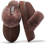 Project Cloud Slippers for Women - Genuine Suede Womens Slippers & Womens Fall Shoes - Memory Foam Fluffy Slippers Platform Women's Slippers Gifts for Women Footwear Fuzzy Slippers (Viki, BRWN, 6)