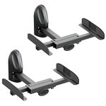 mahara Black Universal Speaker Mounts - Pair of swivel & tilt speaker brackets - Side clamping - Max Weight 20Kg - Max swivel 130°- Max tilt 20°