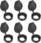 uxcell 22mm Door Lock Dust Cover, 6 Pack Rubber Waterproof Keys Panel Cam Lock Dust Cover Caps for 22mm Cam Lock, Black