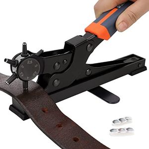 KingTool Desktop Leather Hole Punch Set, Super Heavy Duty Rotary Puncher, Multi Hole Sizes Maker Tool, Make Hole Punch Easier