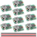 DKARDU 10 pcs Mini360 DC-DC Buck Converter Voltage Regulator Step Down Power Converter Module 4.75-23V to 1.0-17V 3A high Conversion with 26AWG Red and Black Cable for DIY Device Power Supply