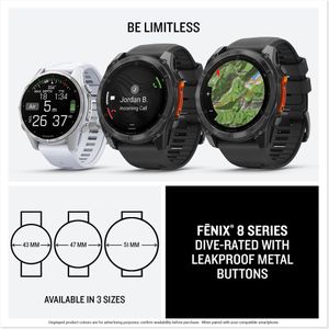Garmin fēnix 8 GPS Smartwatch 47mm – Slate Gray