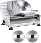 Anescra Meat Slicer, 200W Electric Deli Food Slicer Machine for Home with Two Removable 7.5’’ Stainless Steel Blades, 0-15mm Adjustable Thickness