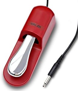 VALDI BP-3 Sustain Pedal - Universal Pedal for Keyboard Piano, Digital Pianos, MIDI Keyboards & Synths - Conversion Switch for All Brands - 1/4'' Jack, Anti-Slip Design, Extended Cable (RED)