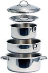 Camco Premium Nesting Cookware Set | Stainless-Steel | 7-Piece Set (43920)