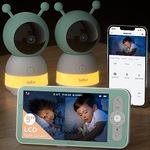 BOIFUN 2024 5" Split-Screen Baby Monitor with 2 Cameras, 2K WiFi Baby Monitor Via Screen & App Control, Record & Playback, Temper &Humidity Sensor, Night Vision, 2-Way Talk, Cry & Motion Detection