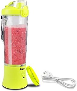 Total Chef Portable Blender, Cordless Protein Shaker Bottle, Type-C USB Rechargeable Personal Mini Blender for Smoothies and Shakes Leakproof Travel Lid 6 Stainless Steel Blades (600 ml, Yellow)