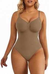 SHAPERX Bodysuit for Women Tummy Control Shapewear Seamless Sculpting Thong Body Shaper Tank Top,SZ5215-Brown-2XL/3XL
