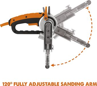 Evolution Electric Precision File Sander – Multipurpose Belt Sander with 3 Mixed Grit Belts, Dust Bag, 230V