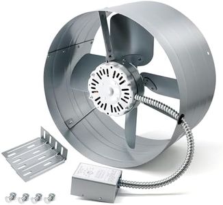 Hipoilk Gable Mount Power Attic Fan with Adjustable Thermostat, 15 Inch Attic Exhaust Fan, 1300 CFM, 1075 RPM, 3.4 Amp
