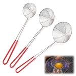 Stainless Steel Slotted Spoon,Set of 3 Stainless Steel Colander（Large, Medium, Small,Spider Strainer,Kitchen Mesh Spoon,Pasta Strainer Slotted Spoon,for Kitchen Cooking Frying