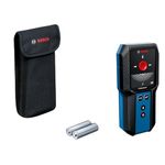 Bosch Professional Wall Scanner GMS 120-27 (2xAA Batteries, max. Detection Depth Non-Magnetic Metal/Magnetic Metal/Live-Wire/Wood: 120/100/50/30 mm, Pouch)