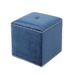 Christopher Knight Home Allen Glam Velvet Ottoman, Cobalt