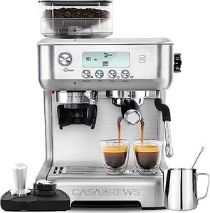 CASABREWS Espresso Machine with Grinder, Barista Espresso Maker with Milk Frother Steam Wand, Professional Cappuccino Latte Machine with LCD Display, Gifts for Dad, Mom and Coffee Enthusiast