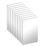 DARENYI 10Pcs Acrylic Mirror Tiles, 4'' x 6'' x 0.07'' Mirror Sheets for Walls Decor, Self-Adhesive Mirror Stickers, Rectangular Mirror Trays Plates for Tables Centerpieces Wedding