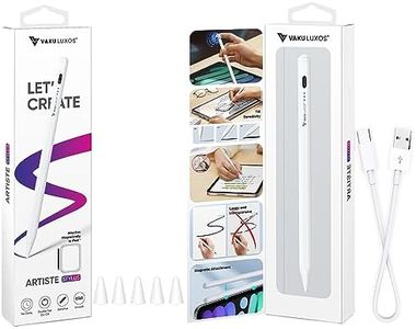 VAKU LUXOS® Stylus Pen for iPad Palm Rejection Compatible with iPad 6/7/8/9/10th Gen, iPad Pro 11/12.9", Mini 5/6th Air 3/4th Gen, iPad Pencil for Precise Writing with 5 Extra Nib (Pack of 1)