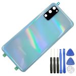 Ubrokeifixit Compatible Housing Rear Glass Back Cover Replacement for Samsung Galaxy S20 6.2" G980,S20 5G G981,S20 5G UW Verizon(NOT for S20+ 6.7",NOT for S20 Ultra 6.9") (Blue+Camera Lens)