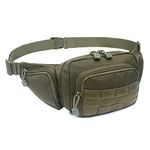 Concealed Pistol Bag, Multipurpose Tactical Hadn-gun Case Fanny Pack Waist Bag for Glock 17 19 22 23 31 32 1911(Military Green)