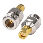 Boobrie N Female to SMA Male Adapter N Type to SMA Connector N Type Female to SMA Male RF WiFi Antenna Adapter SMA to N Coaxial Cable Connector SMA to N Type for Antenna Broadcast Radios WiFi 2 Pack