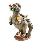 XHSP Dinosaur Eating Elves Garden Statue, Outdoor Decoration, Outdoor Terrace, Lawn, Courtyard Art Decoration, Garden Gift (Light-Color/Small)