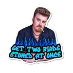 Trailer Park Boys Sticker, Ricky, Officially Licensed, Waterproof, Vinyl, 3.25 x 3.4in - Get Two Birds Stoned at Once