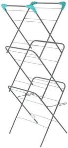 Everyday Requisite 3-Tier Clothes Airer, Indoor Clothes Drying Rack with 14 m Washing Line, Silver