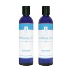 Master Massage Unscented Superior Grade Massage Oil in 8oz Bottles, Pack of 2