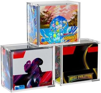 PKMN Booster Box Acrylic Case Protector(3 Pack)–Ultra Thick 6/8mm Clear Acrylic Display Box with Sliding Slot & 5mm Magnetic Lid,Rounded Edges,Collector Case Compatible with Trading Card Booster Boxes