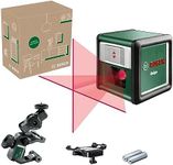 Bosch Cross line Laser Quigo with Universal clamp MM 2 (Easy and Precise Alignment with Flexible Positioning of The Tool Thanks to The Universal clamp, in E-Commerce Cardboard Box)