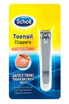 Scholl Nailcare Toenail clippers - Fingernail and Toenail Clippers by Scholl to Safetly Trim Tough or Thick Nails