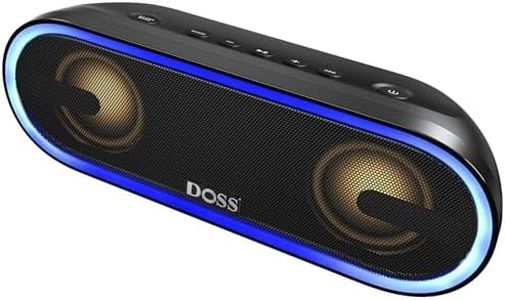 DOSS SoundBox Pro+ P300 Bluetooth Speaker with 40W Stereo Sound, Extra Bass, IPX6 Waterproof, TWS Pairing, Diverse Lights Show, 20H Playtime, Bluetooth 5.3 Speaker for Party, Camping, Beach