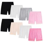 SPTRAMLE Girls Shorts, 8 Pack Lace Shorts Breathable Safety Dance Bike Underwear for Toddler Girls(4-5 Years) Undershorts