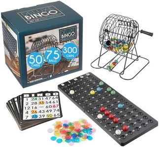 Royal Bingo Supplies Deluxe Bingo Game + Free Expansion Set 50 Premium Cards, 300 Vibrant Chips, 75 Calling Balls, 6” Bingo Cage - Premium Bingo Set for Large Groups and Parties