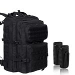 ANJINU Tactical Backpack, Military Backpack, Molle Backpack, 42L Hiking Daypacks (black-02)