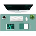 K KNODEL Leather Desk Mat, Office Desk Pad, Large Mouse Pad, Keyboard Mat, Computer and Laptop Mat for Desk, Desk Protecor Mat, Desktop Mat for Writing, Desk Blotter and Cover (90x43cm, Green)