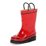 Western Chief Girl's Waterproof Rubber Classic Rain Boot with Pull Handles 10 M US Toddler Red