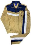 Royal Threads Men's Designer Tracksuit 2-piece Activewear Jogging Track Jacket & Trackpants Matching Outfit (2XL, Beige) XX-Large