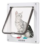 CEESC Large Cat Door (Outer Size 11" x 9.8"), 4 Way Locking Cat Door for Windows & Sliding Glass Door, Weatherproof Cat Flap Door for Cats & Doggie with Circumference < 24.8"