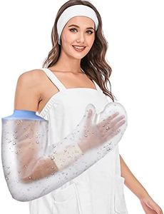 Waterproof Cast Covers for Shower Arm Adult, Watertight Full Arm Shower Cover Post Surgery, Reusable Long Arm Cast Protector for Forearm Elbow Wrist Hand Finger, Blue