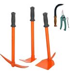 A to Z Hub Combo of 5 Garden Tool Set Includes, Garden Hoe, Garden Tiller, Harden Hand Hoe,with Curved Pruner,Cutter - Set of Required Tools