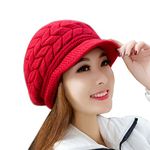 Alexvyan Men's And Women's Cashmere, Wool, Acrylic Beanie Hat (Cap Byke-1_Red Pearl_Free Size)