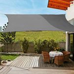 OldPAPA Sun Shade Sail Rectangle Water-resistant Sun Shade 95% UV Block Sunscreen Awning Garden Beach Patio Canopy Grey 2x3m