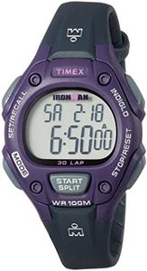 Timex Women's TW5M16000 Ironman Classic 30 Mid-Size Gray/Purple Resin Strap Watch