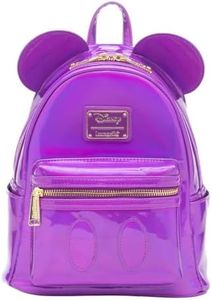 Loungefly Disney Mickey Mouse Holographic Series Womens Backpack - Amethyst, Multicolor, One Size, Wdbk3233