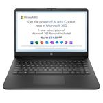 HP Stream 14" Laptop, Intel N4120 Processor, 4 GB RAM, 64 GB eMMC, Intel UHD Graphics, HD Display, Dual Speakers, Microsoft 365 Personal 12 month included, Win 11, Jet Black, 14s-dq0000sa