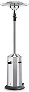 Enders Terrassenheizer Gas Elegance, Gas-Heizstrahler 9376, Heizpilz mit stufenloser Regulierung, Eco Plus Brenner, Transporträder, Umkippsicherung, Silber/Schwarz