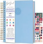 GoGirl Budget Planner & Monthly Bill Organizer – Monthly Financial Book with Pockets. Expense Tracker Notebook Journal, Large (Periwinkle)