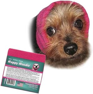 The Original Happy Hoodie for Dogs & Cats - Since 2008 - The Grooming and Force Drying Miracle Tool for Anxiety Relief & Calming Dogs (Small, Pink)