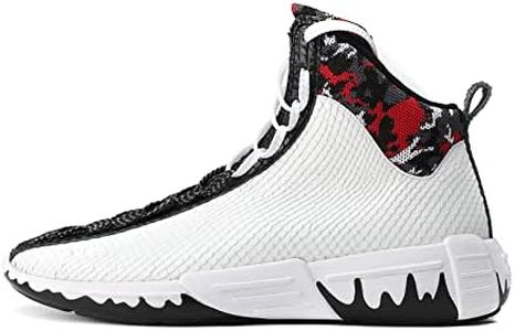 Women's White High Top Sneakers Outdoor Basketball Shoes Leather Ankle Boots Size 7